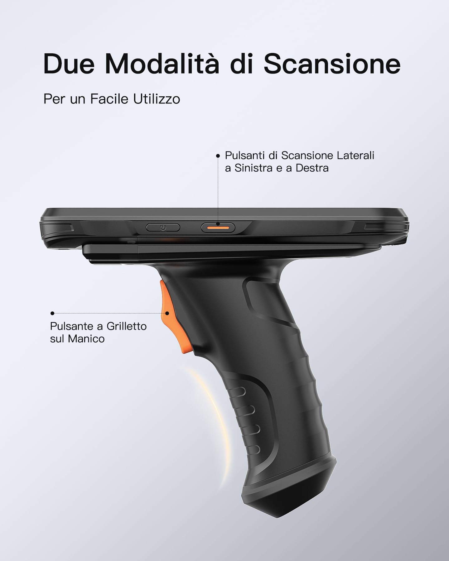Inateck Android 12 Scanner di Codici a Barre PDA, Schermo Touch 6", Lettore 1D/2D con Impugnatura, Bluetooth, IP66 6500mAh, Wi-Fi 6 e 4G, per Commercio, Magazzino, Logistica, Sanità