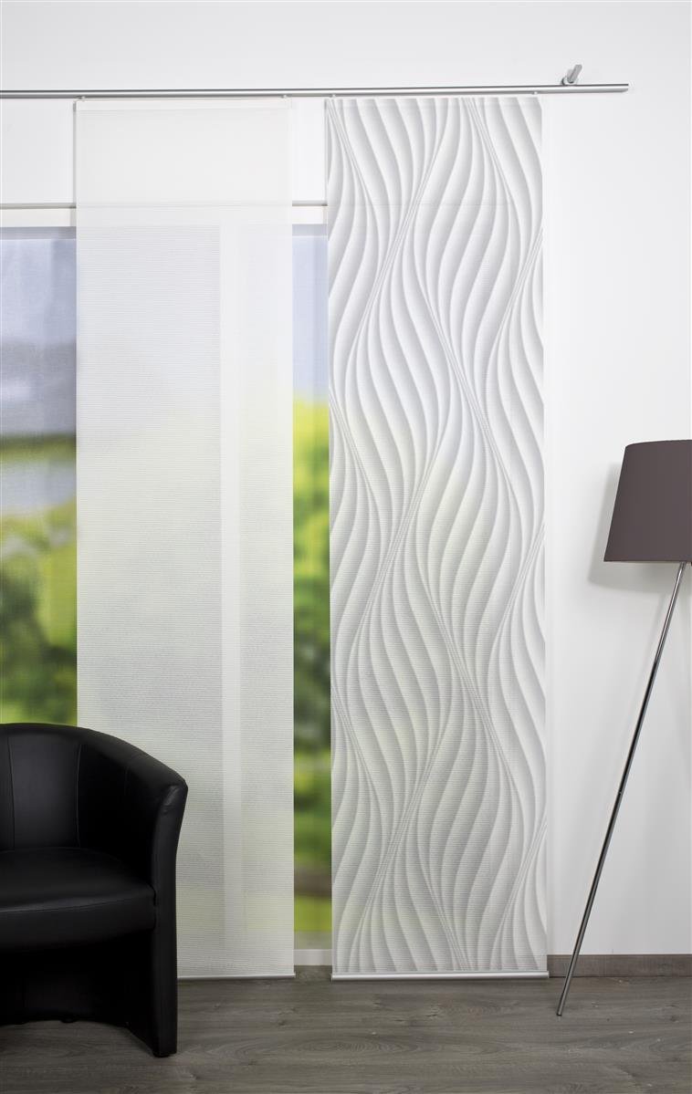 Amazon.de: Vision S Schiebevorhang Digitaldruck Bambus-Optik Wave 260 x 60  cm Grau