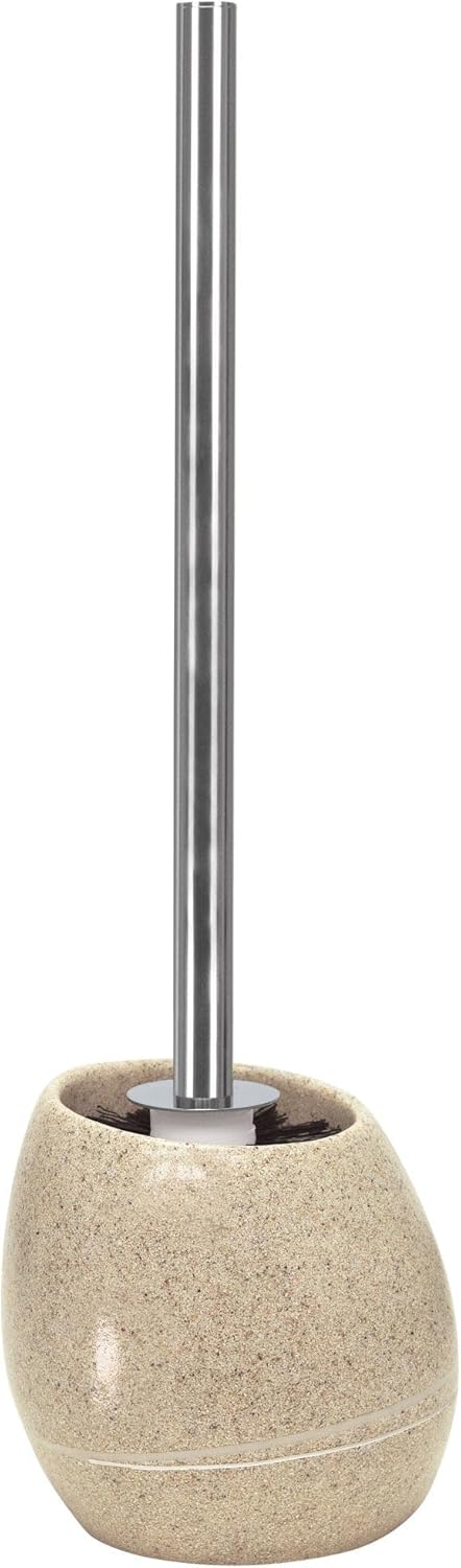Kleine Wolke Stones Durable Toilet Brush Holder 15.35" t X 4.92" w (Sand Beige)