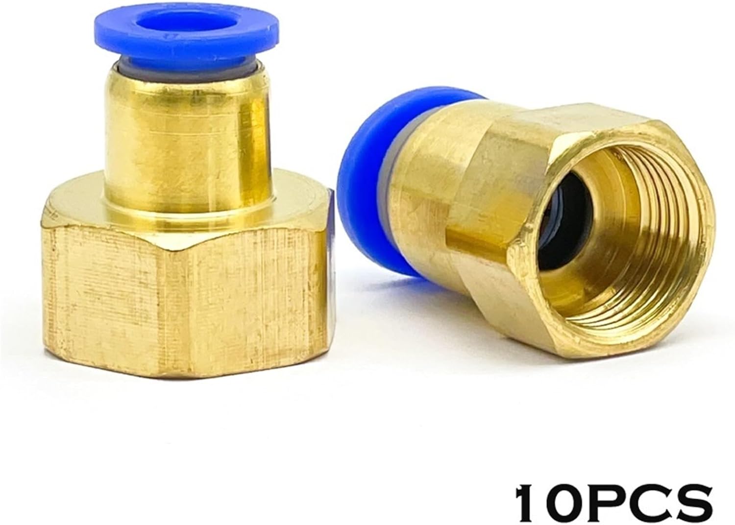 PCF Hose Connection Air Fitting 4-12Mm Female Thread 1/4 1/2 1/8 3/8 Nipple Brass Quick Coupling Pneumatic Fittings 10Pcs(PCF6-02)