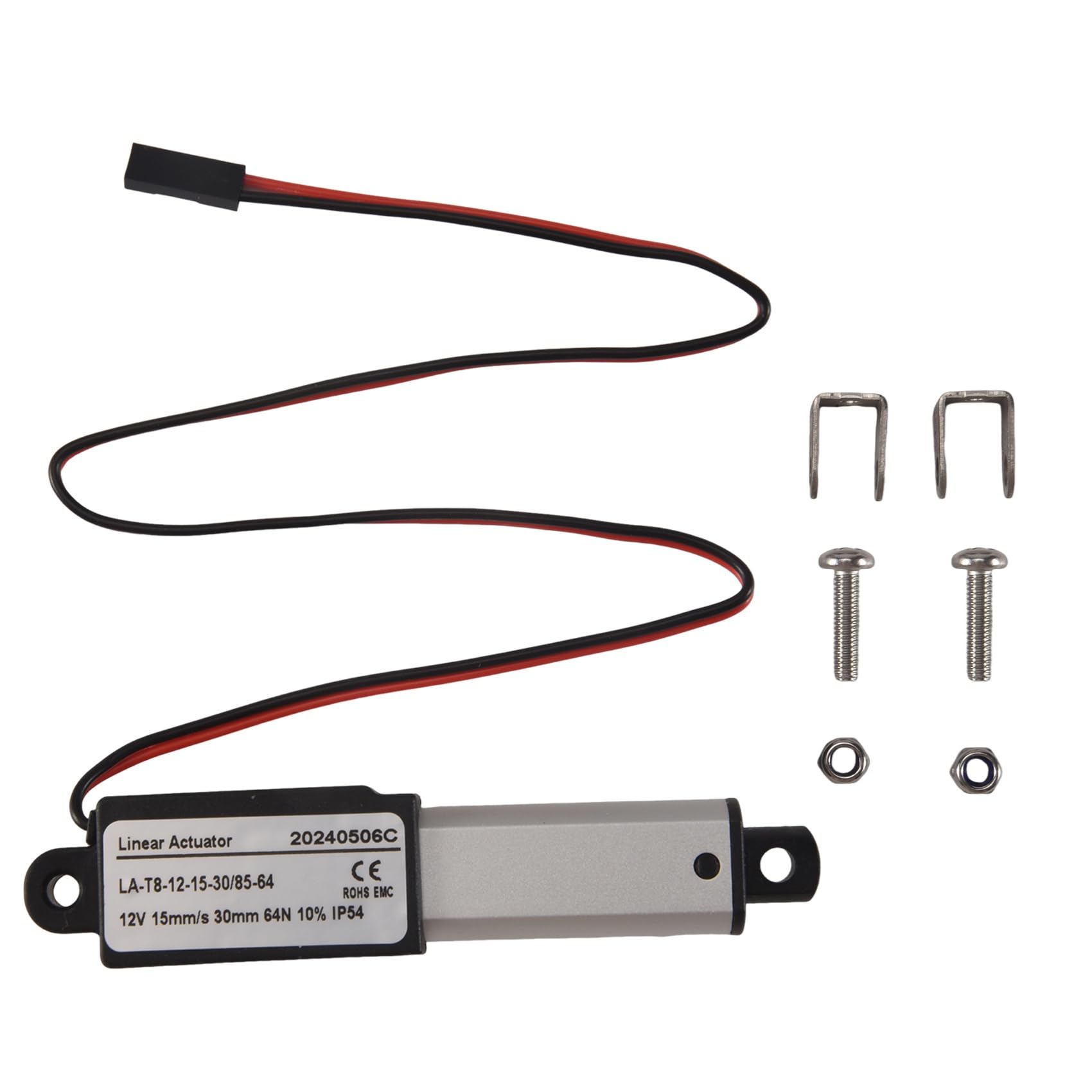 10X Actuador Lineal Eléctrico - de 1,2 Pulgadas, 64N / 14.4Lb, Velocidad 0,6 Pulgadas/S Actuador de Movimiento Impermeable Pequeño 12 V Dc