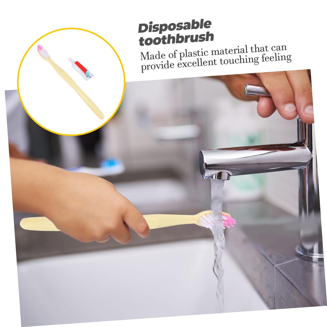 VOSAREA Set da 100 Spazzolini da Denti Manuali Monouso con Dentifricio, Formato Viaggio Tascabile Trasparente, Kit Igiene Orale per Hotel, Campeggio e Viaggi D’affari Stile Stili multipli