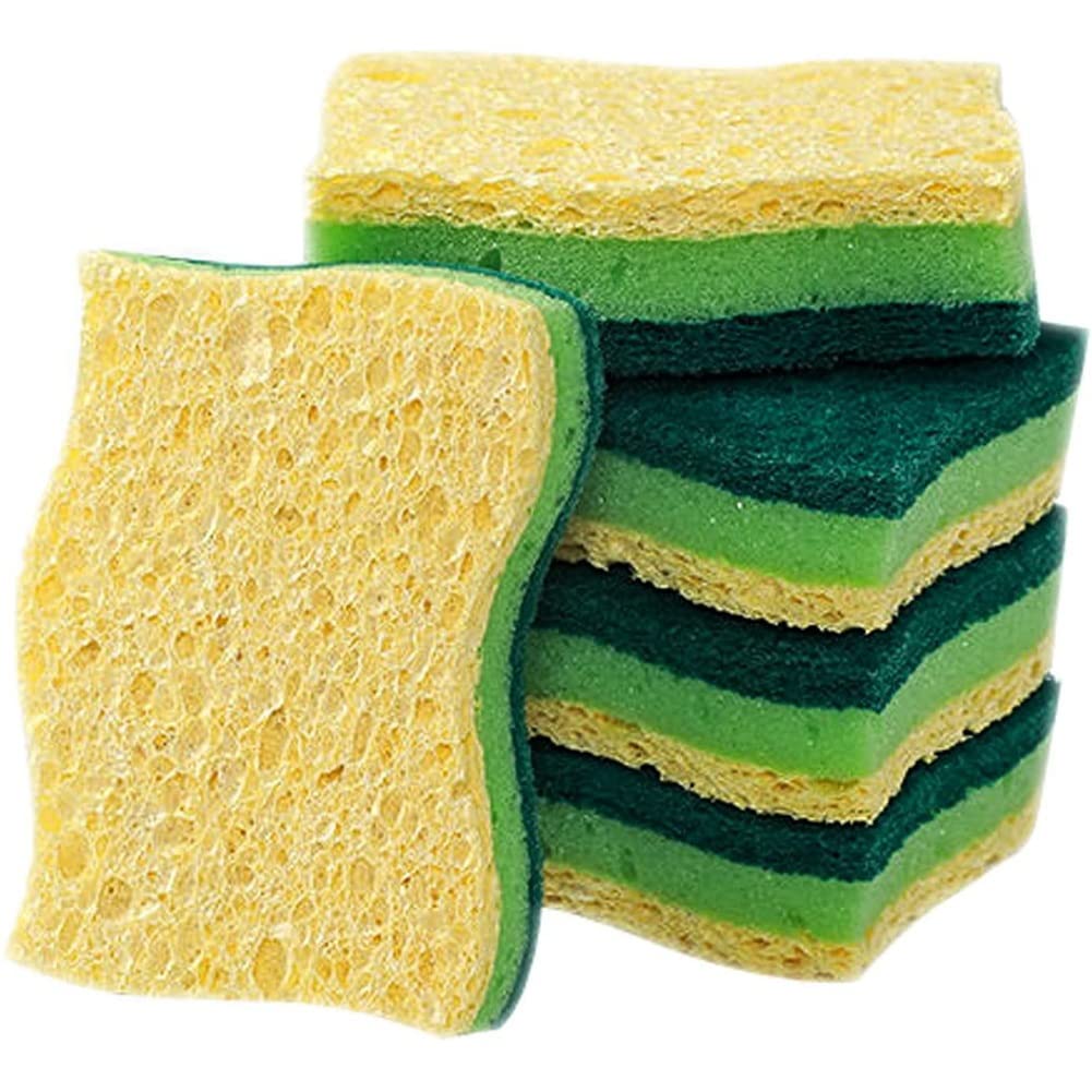 CTRLZS Non-Scratch Cellulose Household Kitchen Sponges, Dishes Sponge 5 Packages,Multi-Use Dish Scrubber Sponge for Household