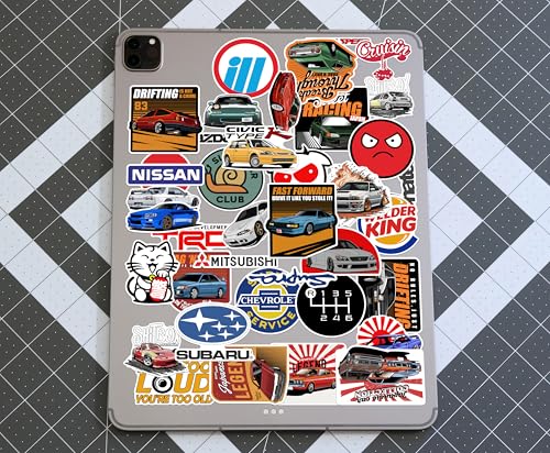 Image of WallDesign Race-Ready 40 Collection of Authentic JDM Peel and Stick Sticker Set Mobile Laptop Accessories Gifting Durable Laminated Printed Vinyl for True Japanese Speed Culture Car Fans 51 mm