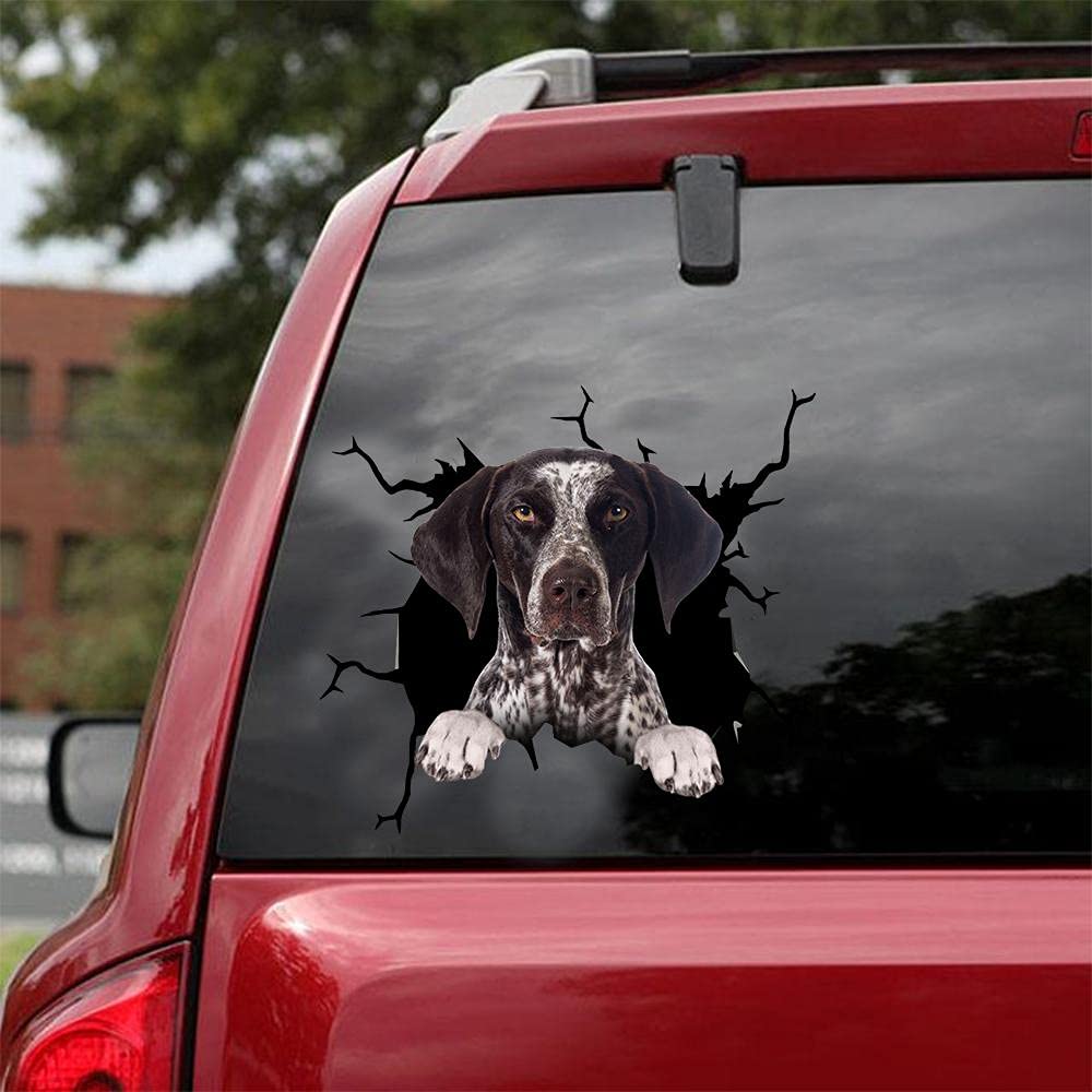 Ocean Gift German Shorthaired Pointer Car Decals, Dog Car Stickers Pack of 2 - Realistic German Shorthaired Pointer Stickers for Car Windows, Walls Series 107 Size 10
