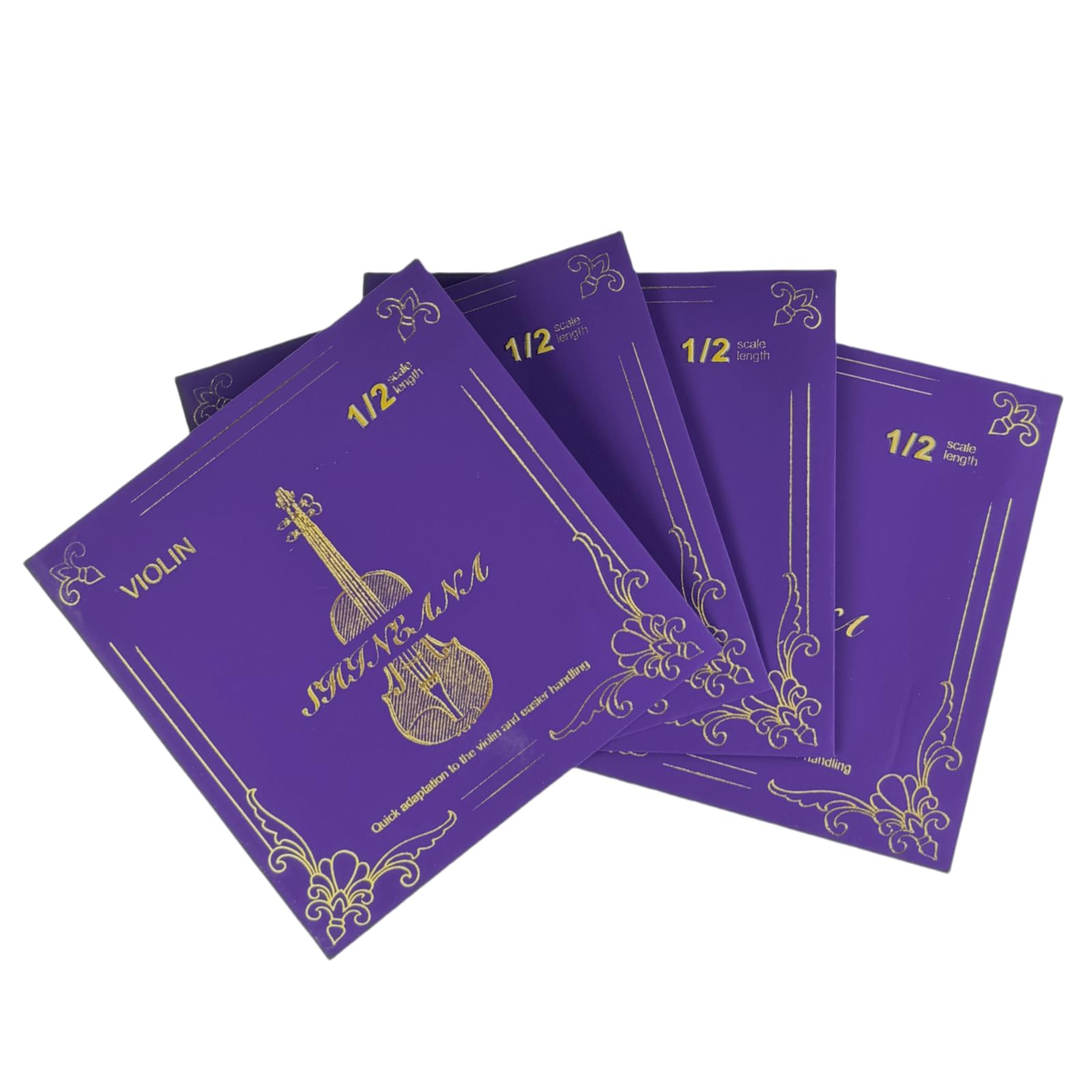 Violin Strings Full Set, Medium Tension - Solid Steel Core, Warm Tone, Economical and Durable – For All Levels