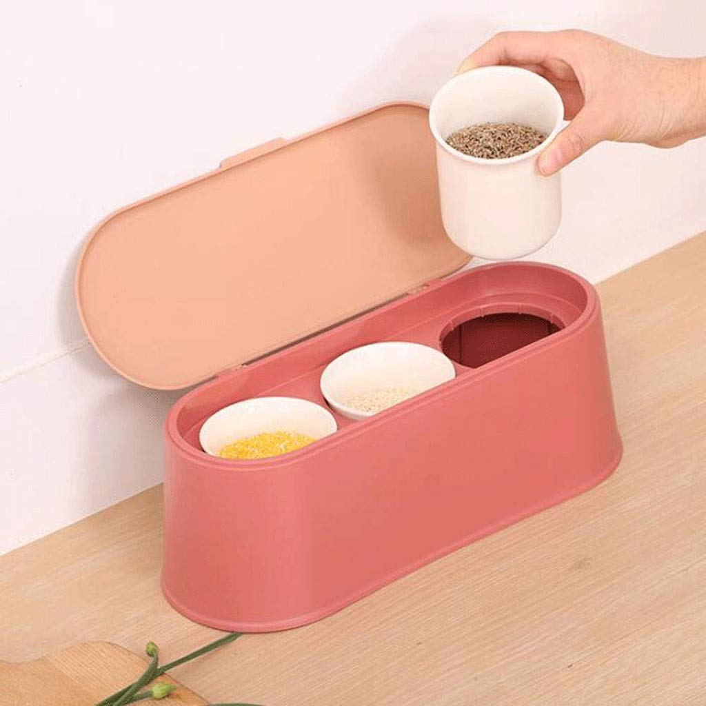 XYNSNDB GaRcan Juego de Caja de condimentos para Especias, Sal, azúcar, vinagrera, Recipiente para Cocina, Botellas de condimentos de Acero Inoxidable con Tapa (Color: B) (A)