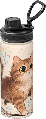 Miniatura 17 de Black Dog - Botella de agua aislada de acero inoxidable de 18 onzas, divertida taza de viaje a prueba de fugas, para bebidas calientes y frías