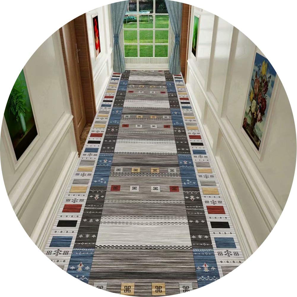 Tapis de couloir traditionnel rouge et or style classique 1.2x7m | ZRUYI