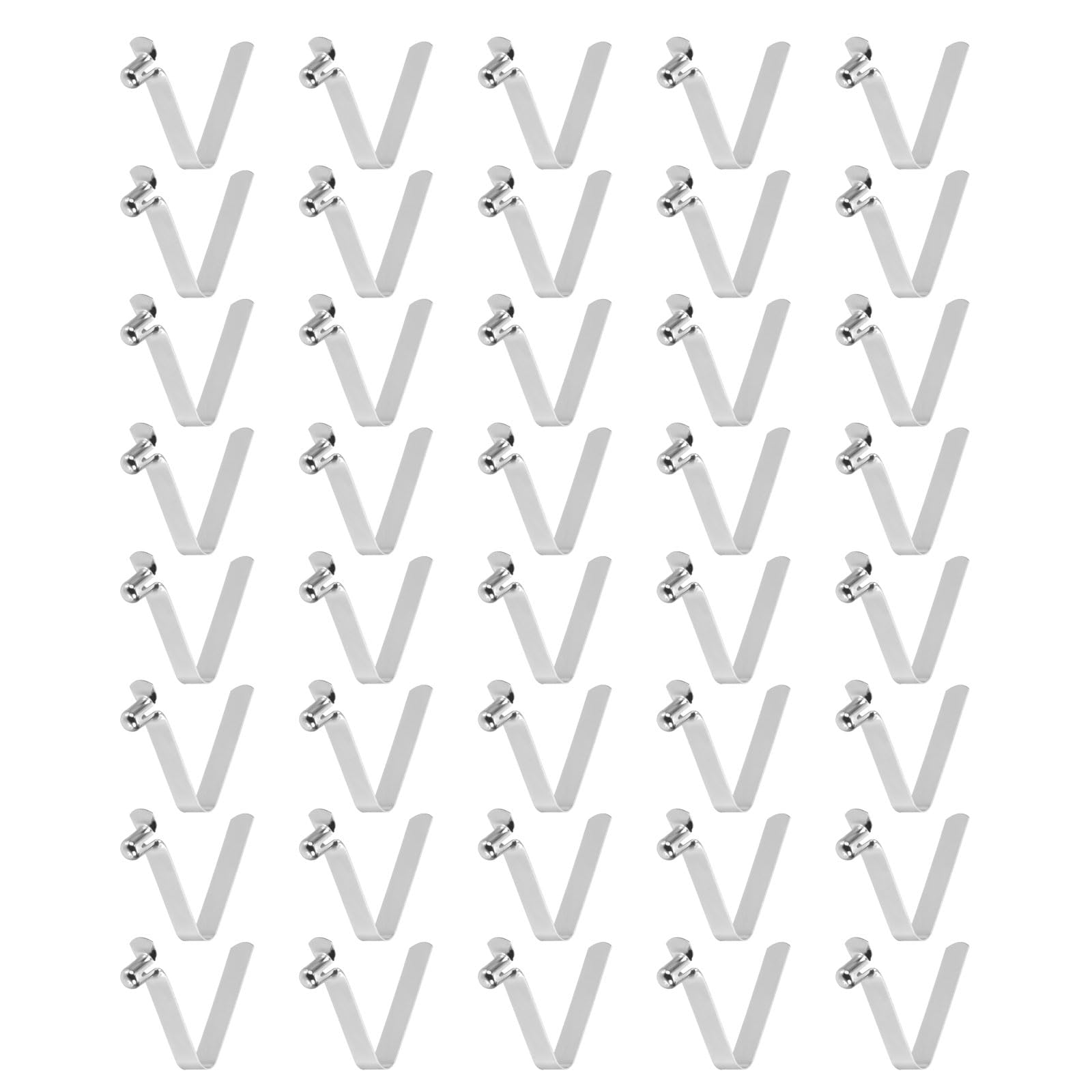 sourcing map 40pcs Single Button Kayak Paddle Snap Spring Clip 5.5x8.5x34mm 65Mn Spring Steel V-Shaped Hollow Lift Telescopic Locking Tube Pole Clips for Tent Umbrella Camping