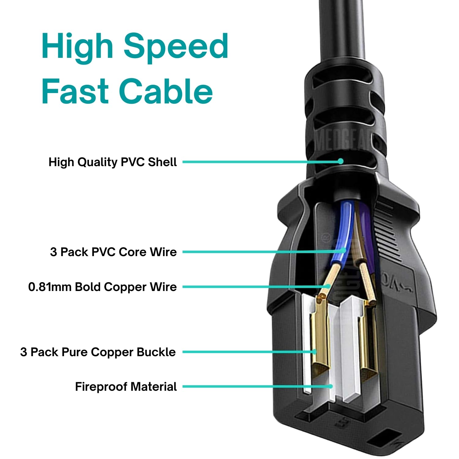 Physiogears Power Cable Supply Cable for Physiotherapy Machine(Big) — Amazon image 2