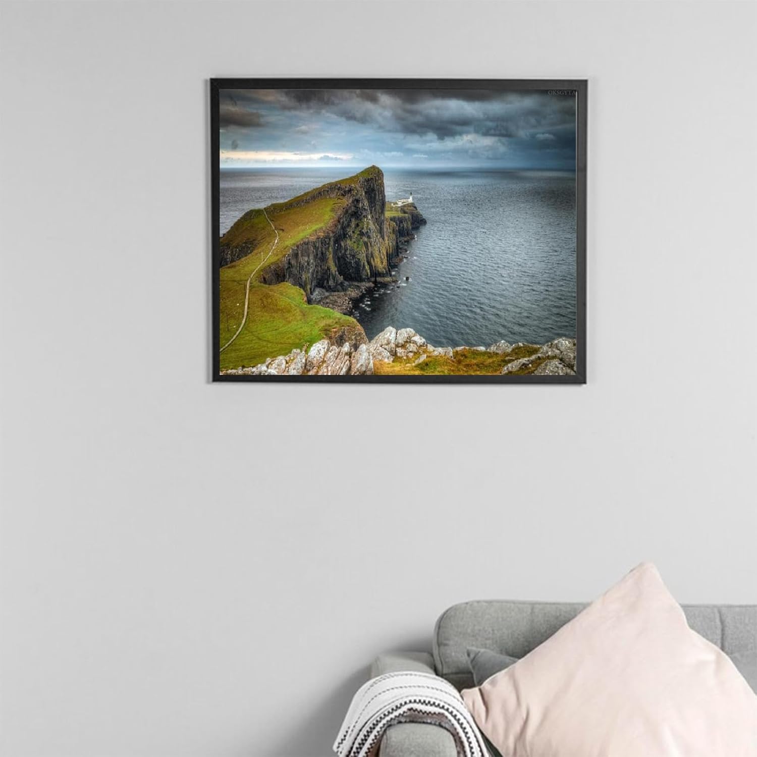 OKSGYTA Landscape of Sky Island Scotland UK Painting by Numbers DIY Unique Canvas Oil Painting Kit Digital Painting 16x20 Inch No Frame