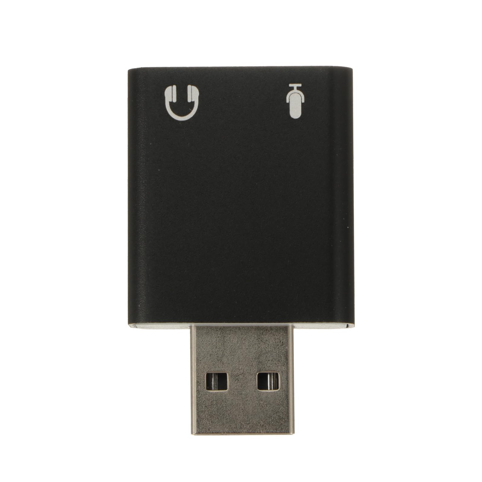 BESPORTBLE 1 USB External Stereo Sound Card Aluminum Audio Adapter Drive-Free for Laptop Desktop Live Streaming and Ktv Black