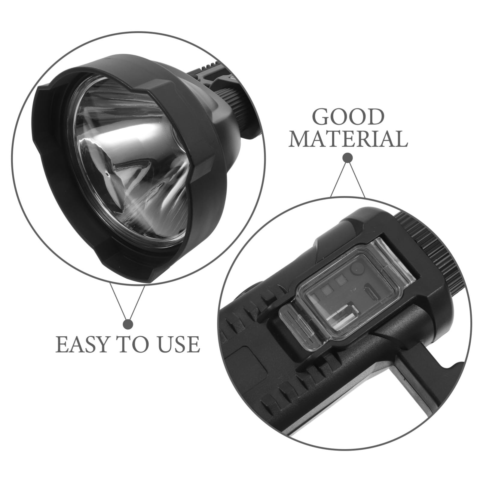 BESTOYARD Torcia LED Ricaricabile P70 Multifunzione Portatile Nero | 8000mah, Design Leggero e Impugnatura Manuale, Uso per Pesca e Emergenze