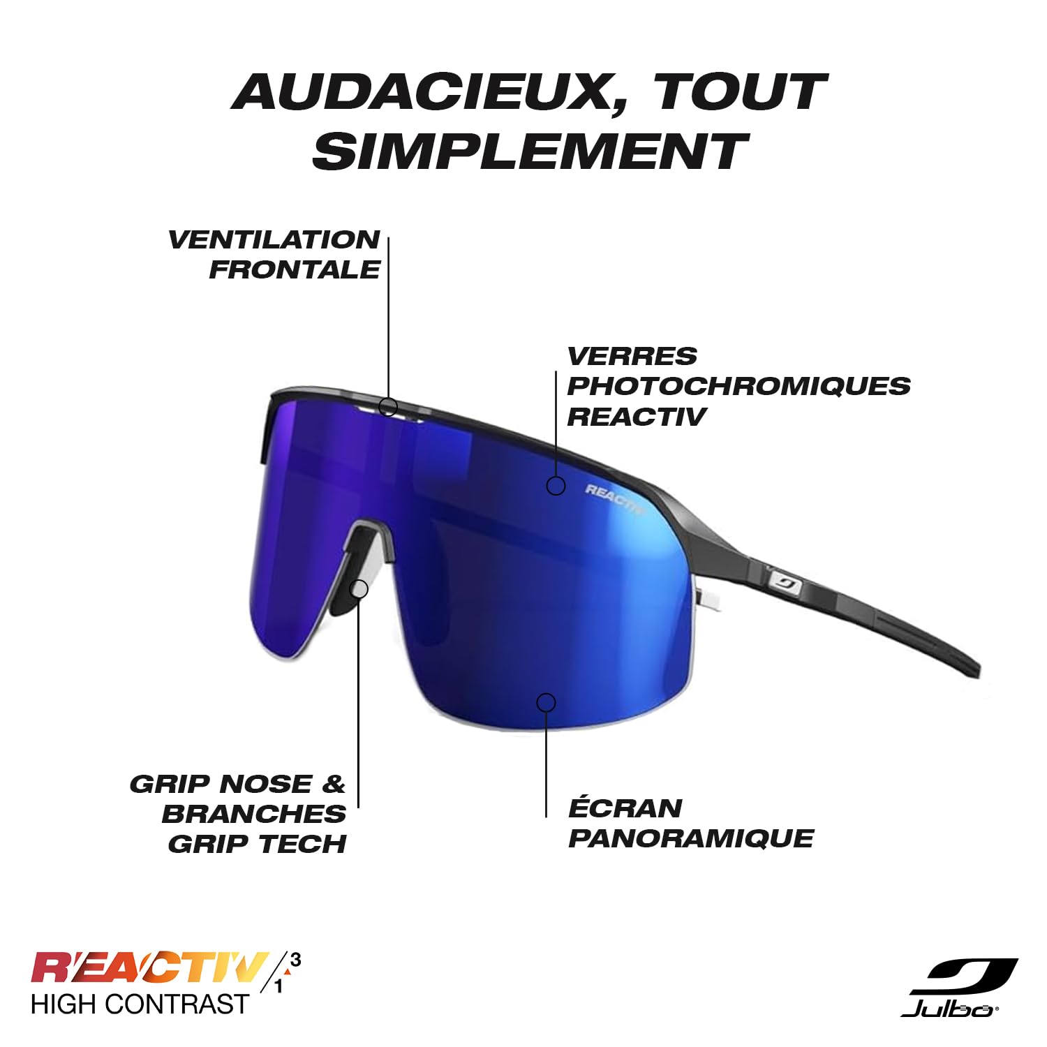 Julbo DENSITY Lunettes de soleil course à pied, trail, vélo Adulte Mixte