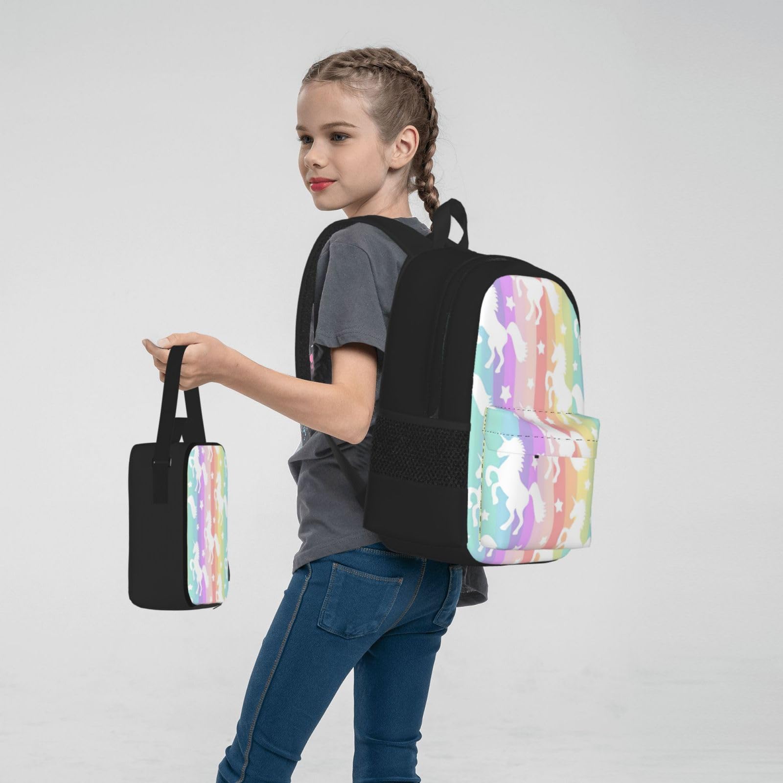 Sac à dos, sac à déjeuner, trousse à crayons, ensemble de 3 pièces