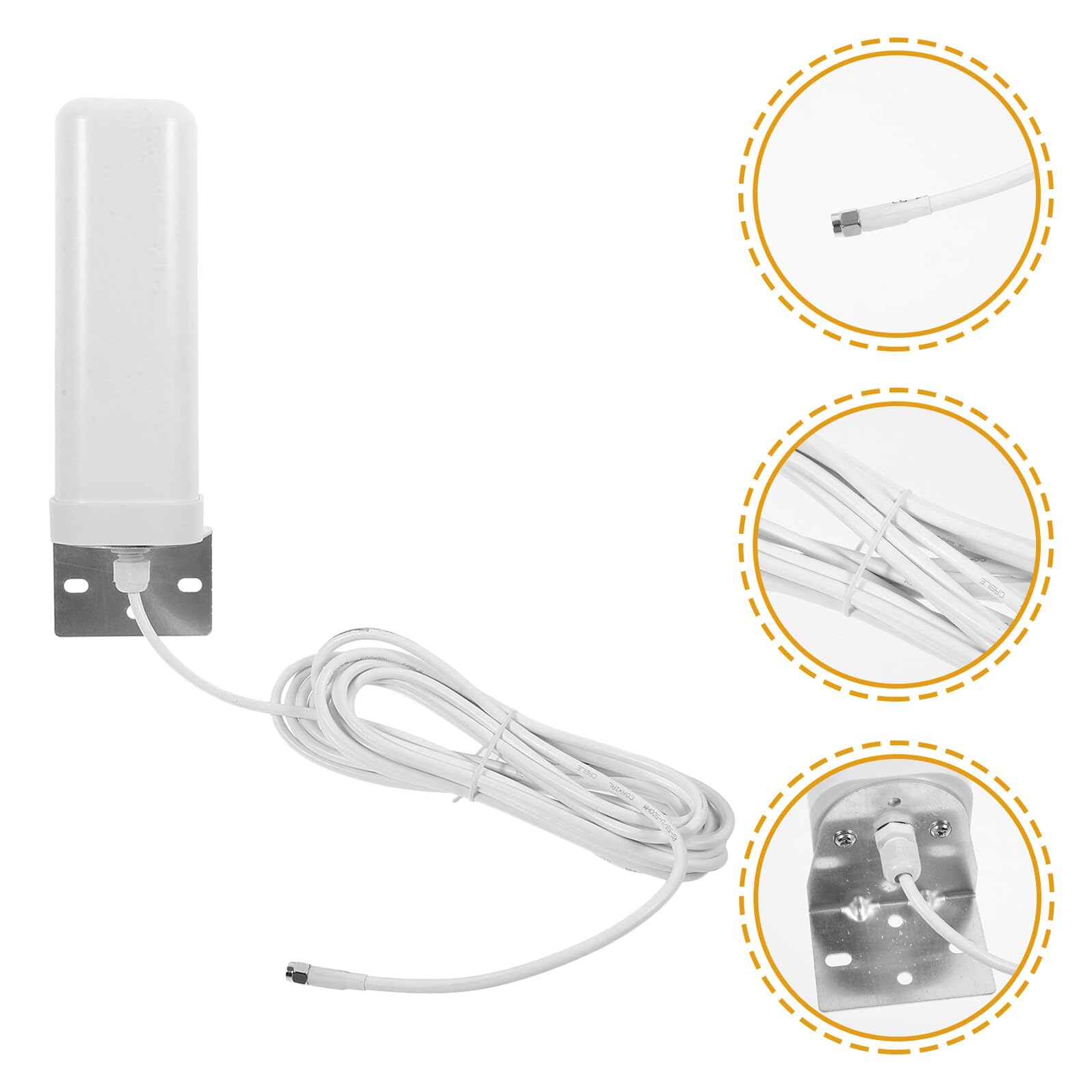 Antenne Directionnelle 4g 3g Extérieure à Gain Élevé, Support Omnidirectionnel Full Fréquence pour Routeur, Robuste en Métal et Plastique, Signal Renforcé Intérieur et Extérieur