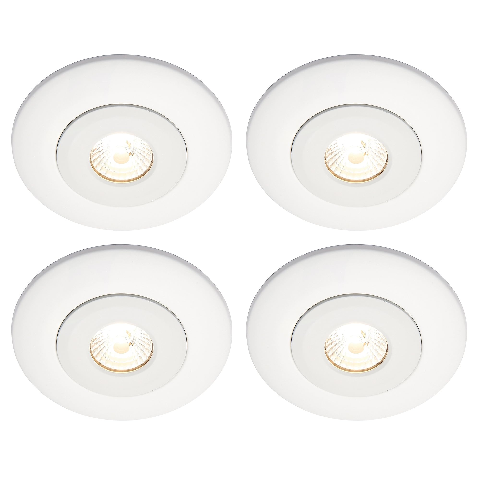 National Lighting Matt White Spotlight Hole Converter, Recessed Ceiling Lights, Gu10 Halogen Or Led, Dimmable Downlights Conversion Kit 65Mm-125Mm Ip20 Rated - Pack Of 4