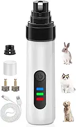 Moedor de Unhas Silencioso para Cães, Pet Lixa de Unha Elétrica, Triturador de Unhas para Cães, Rtador Elétrico de Unhas para Cães, Moedor Elétrico de Unhas para Cães, Recarregável de 2 Velocidades