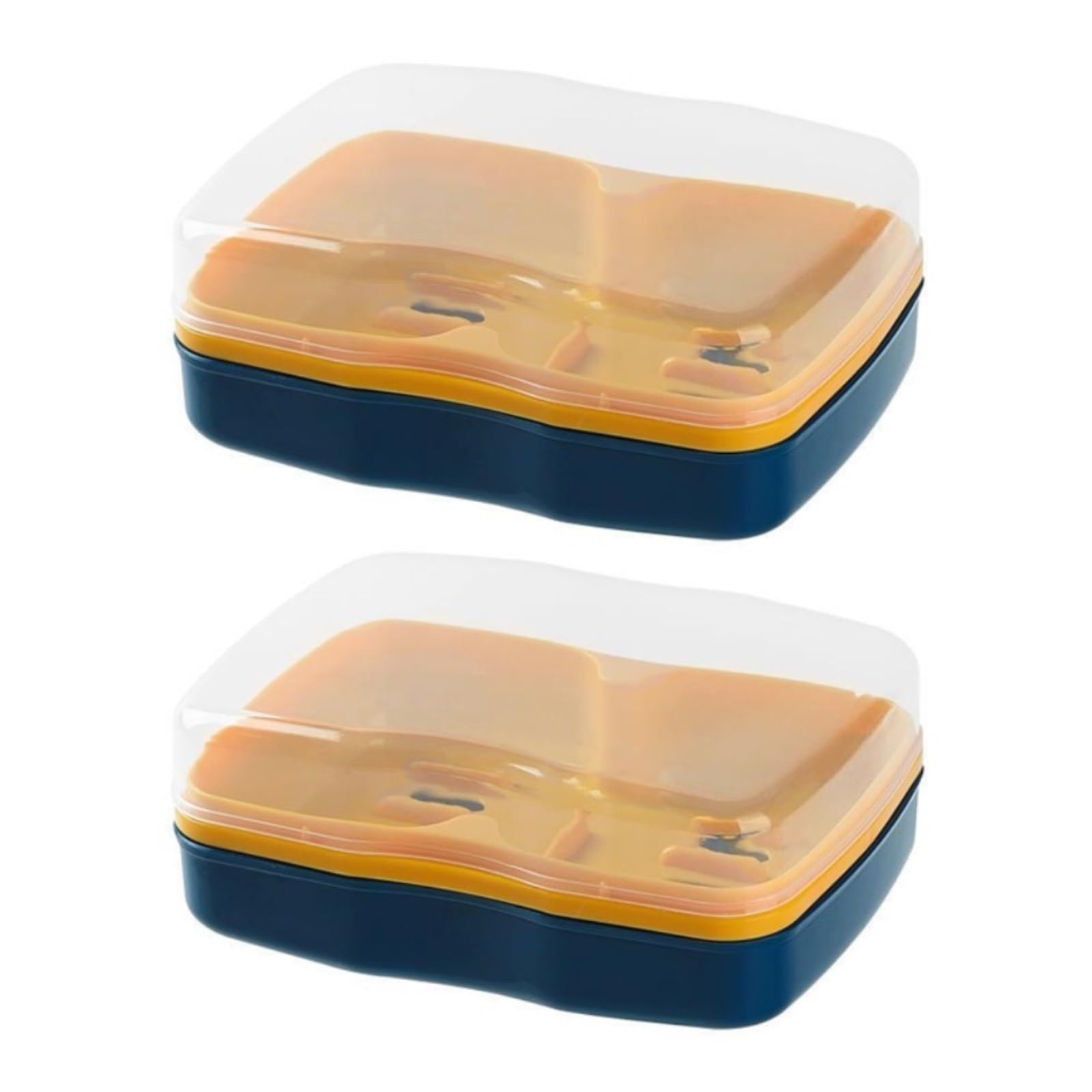 soap tray, With Cover And Drain Pack Of 2 Multicolor(Azul)