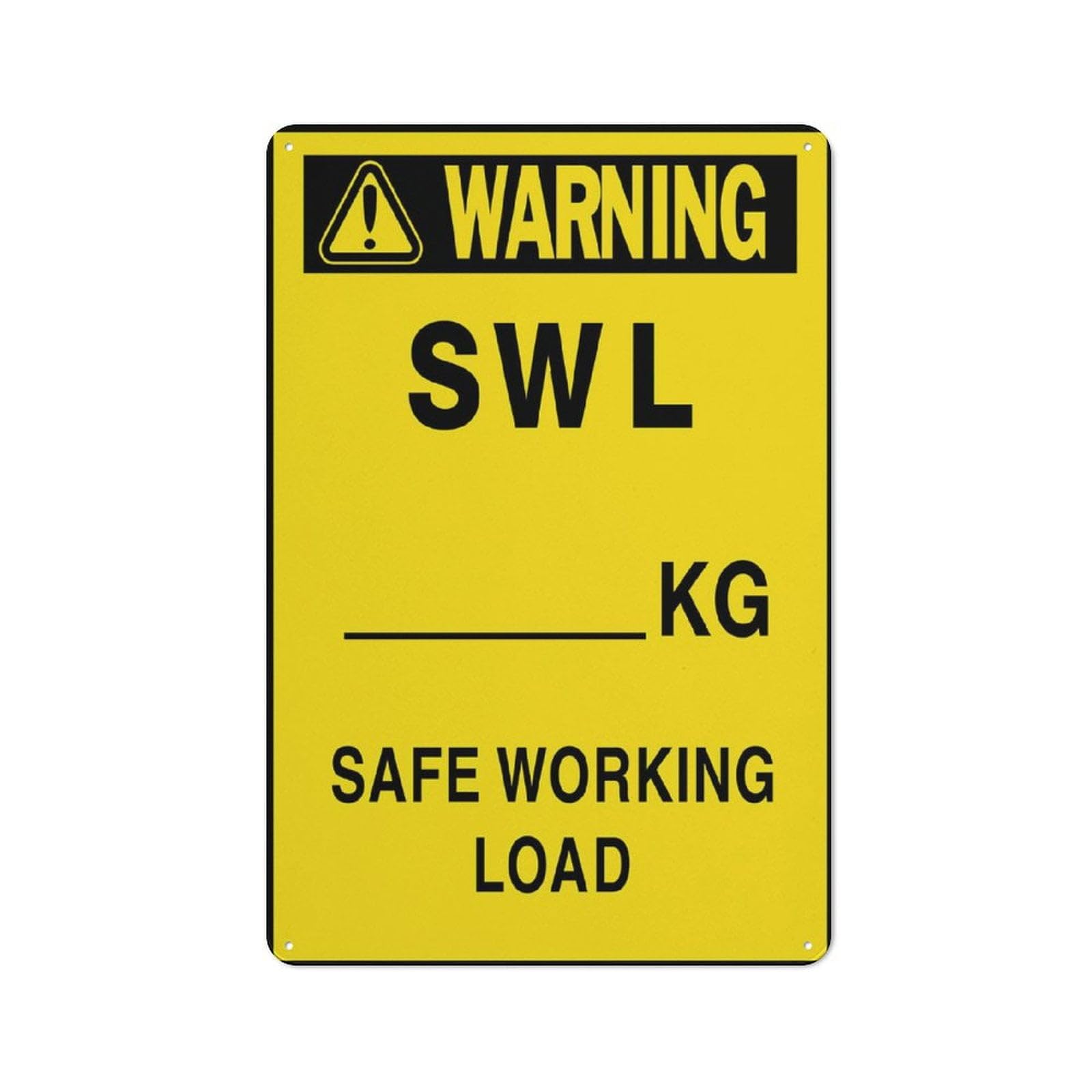 peiyeety Warning SWL Safe Working Load Yard Sign 8"x12", Premium Aluminum, Sun-Proof, Rust-Free​
