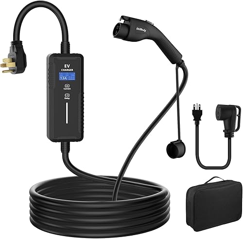 Cargador de vehículo eléctrico (EV) de nivel 2 (16-32 amperios, 110-240 V, NEMA 14-50P, NEMA 5-20P), cargador de vehículo eléctrico EVSE portátil