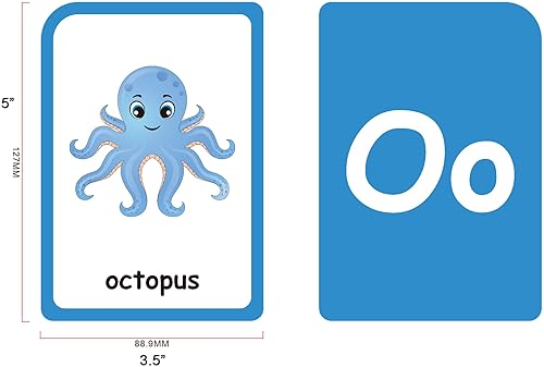 Miniatura 3 de ZazzyKid Tarjetas didácticas para el aprendizaje de los niños pequeños: 54 tarjetas de doble cara para alfabetos, números, colores, formas -