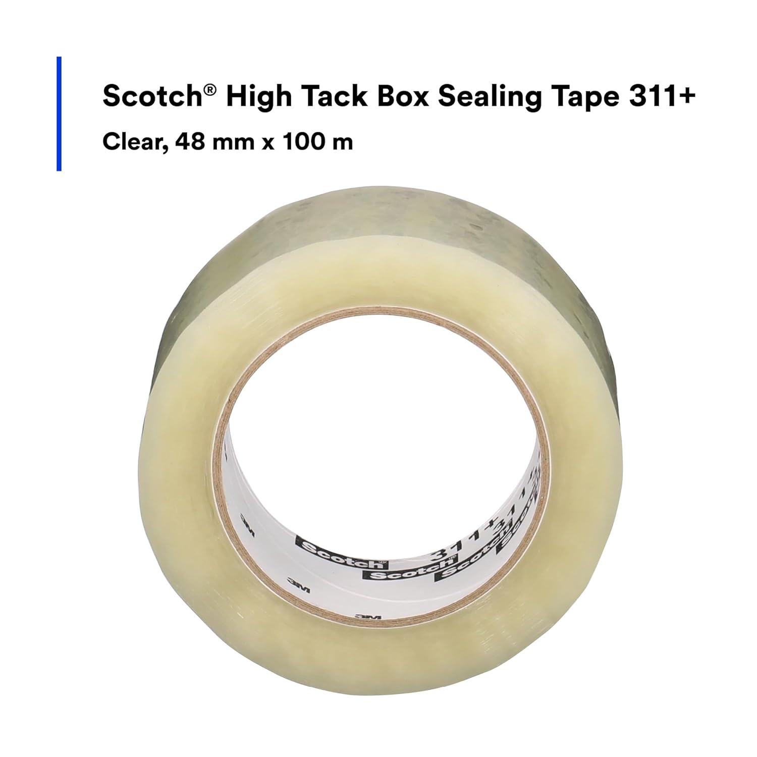 Scotch High Tack Box Sealing Tape 311+, Cold Shipping, Freezer Storage, Clear Color, 48 mm x 100 m, 36/Case