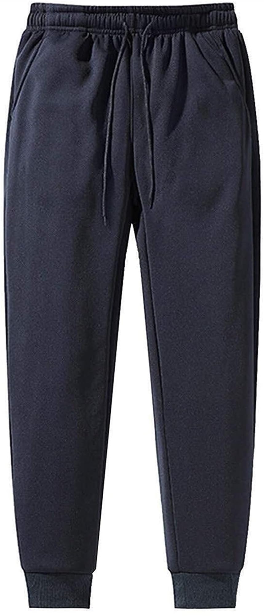 DTREEL Pantaloni termici da uomo in pile, lunghi, invernali, caldi, termici, con tasche