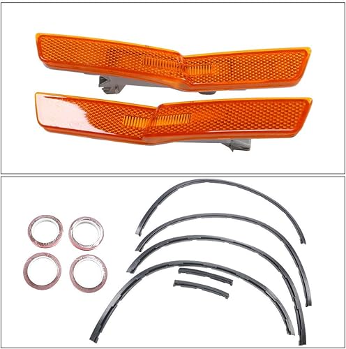 Miniatura 5 de Defensas de guardabarros estilo demonio compatibles con modelos Dodge Challenger Hellcat 2015-2023, polipropileno negro sin pintar por IKON