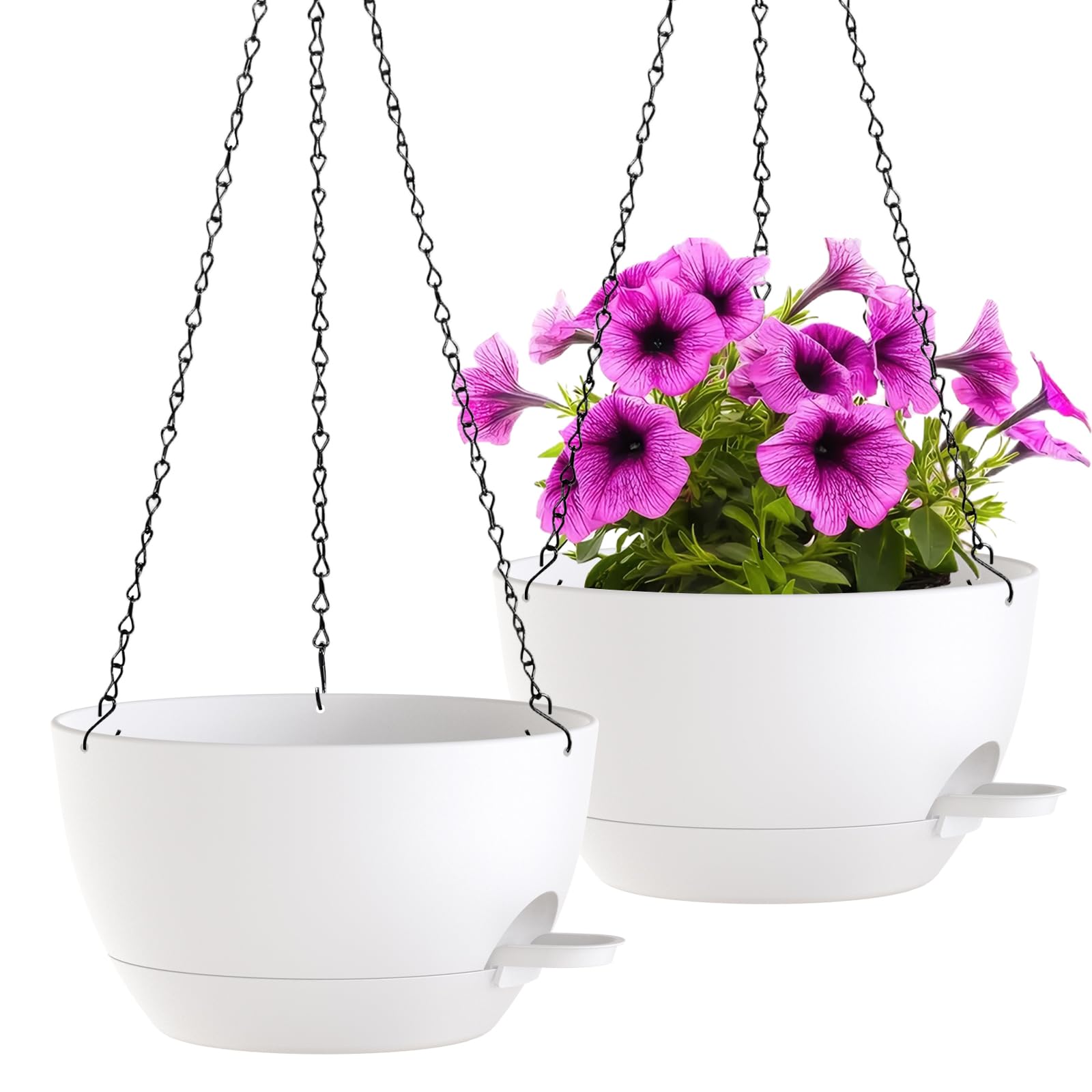 WOUSIWER 12' 2-Pack Self Watering Hanging Planters