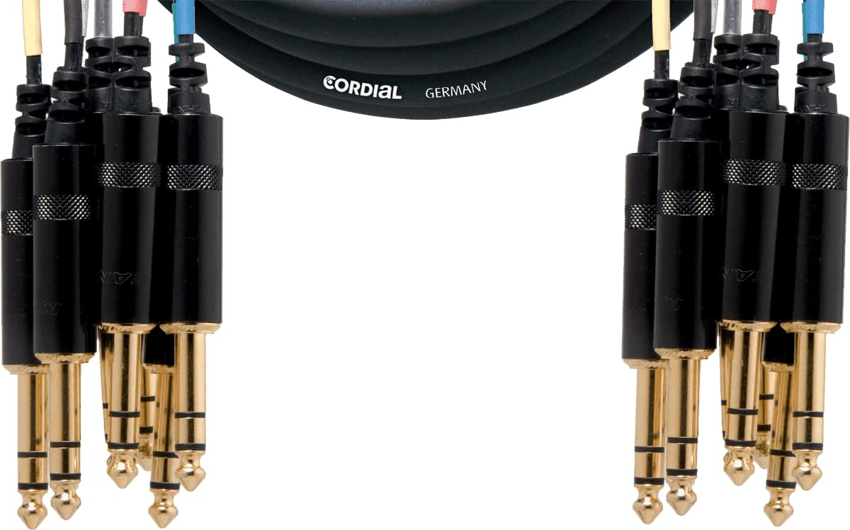 Cordial CML 8-0 VV 5 C Loom Cable (8 x Jack 6.3 mm stereo/8 x Jack 6.3 mm stereo, Length 5 m), multicoloured