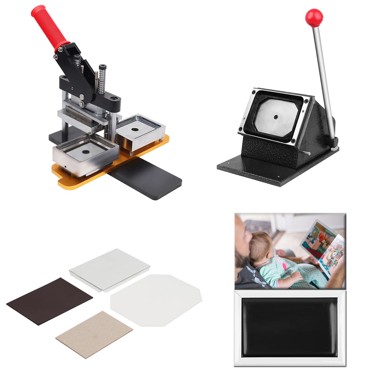 GTHTUHFD Fridge Magnet Machine 65X90Mm Photo Magnet Machine, Diy Fridge Magnets Maker Machine With 200 Sets Of Consumables, Button Badge Maker Kit, For Decorate Refrigerators