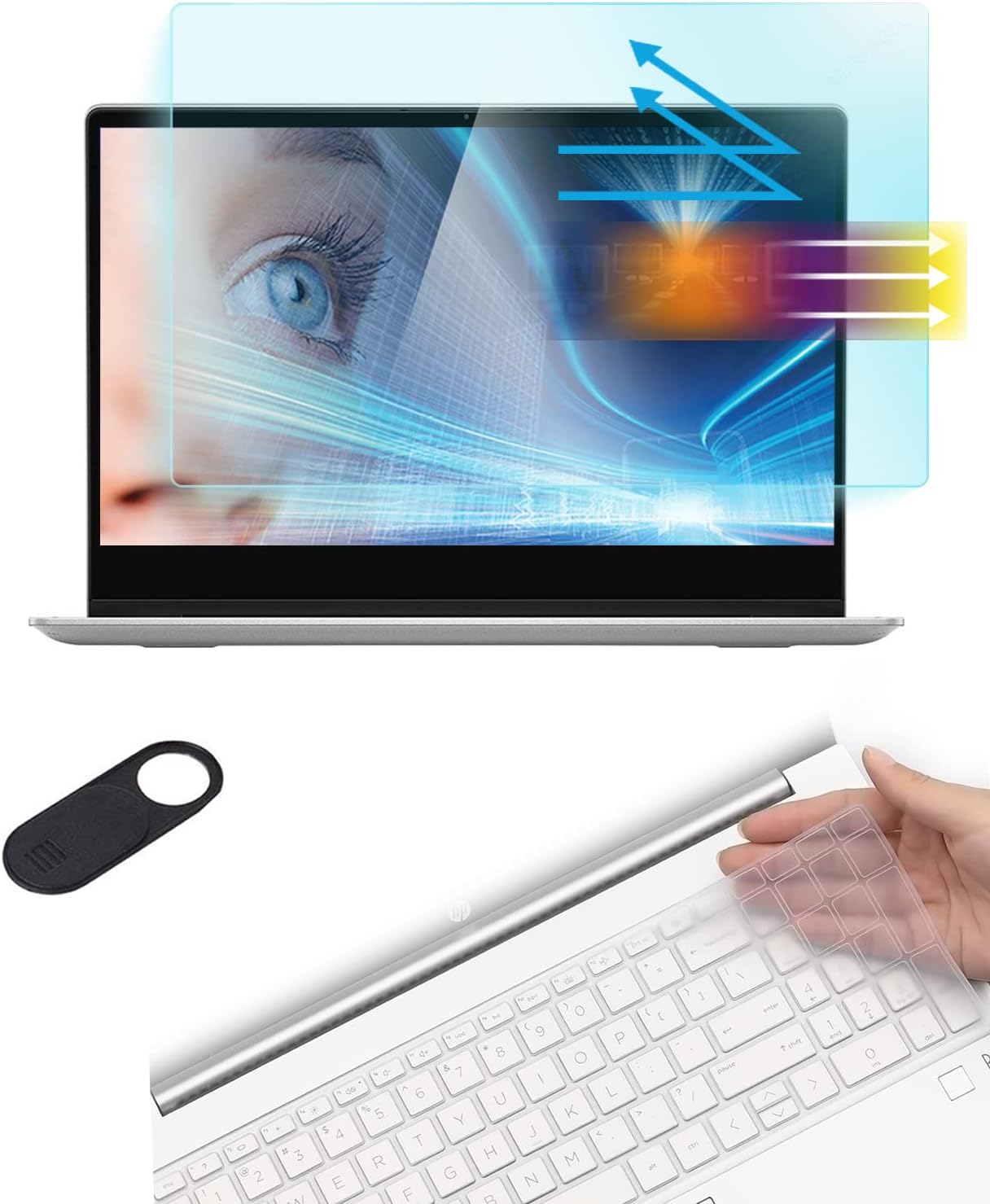 MUBUYGOL Anti Blue Light Screen Protector & Keyboard Cover