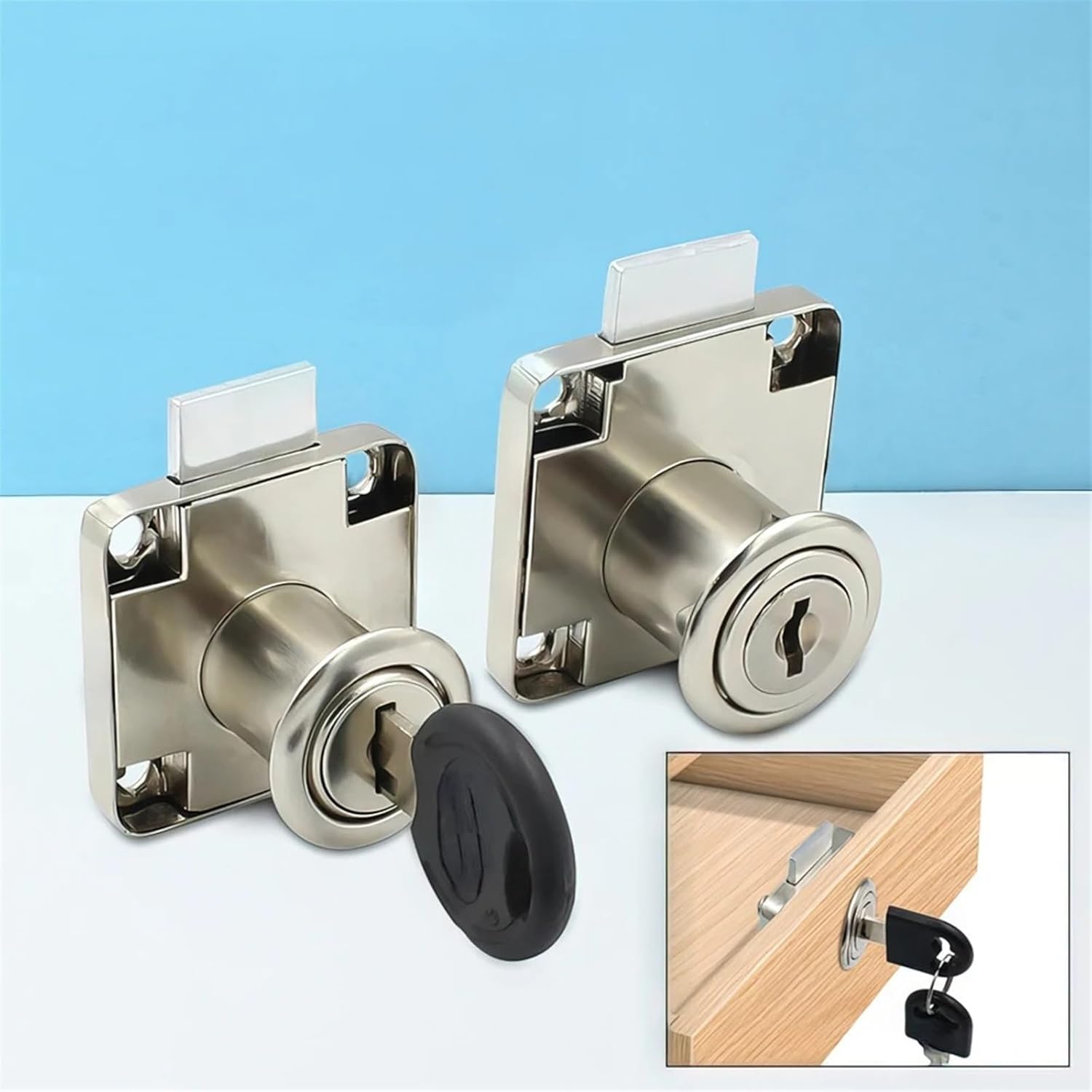 1 Set Drawer Furniture Lock with 2 Same Key 22mm/32 Mm Wardrobe Cinet Door Locker Office Desk Letter Mailbox Cam Hardware(C)