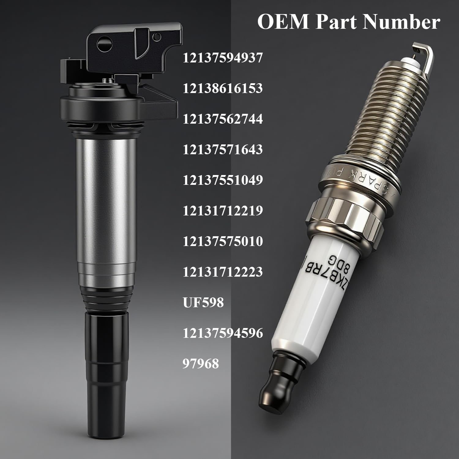 4Pcs Ignition Coil Pack & Spark Plugs Fits for Mini 07-13 Cooper, 11-16 Cooper Countryman, 13-16 Cooper Paceman Replace# 12137551049 12131712219 12137575010 12131712223 UF598 12137594596 97968