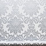 Rollo de 10 x 0,53 mt Equipo DRT Saraceno - Papel pintado, con diseño damasco, color perla, 1 rollo