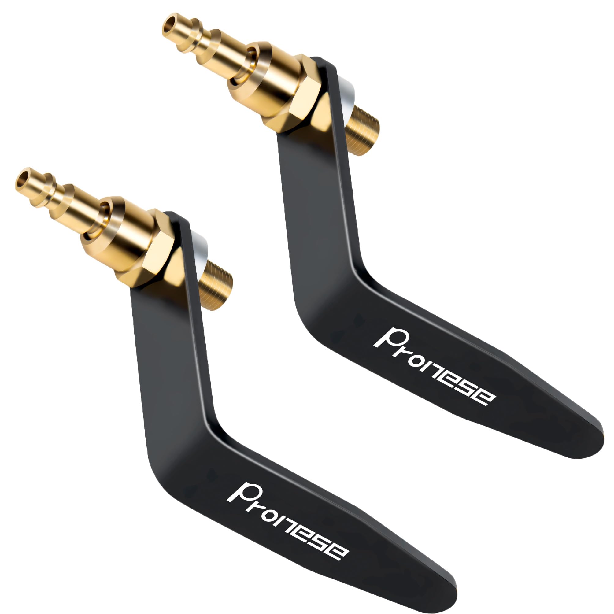 Pronese 2PCS Aluminum Pneumatic Tool Rafter Hook Hanger, Lightweight Metal Organaizer Hooks with 1/4" Air Tool Swivel Fitting,for Air Nailer,Air Blow