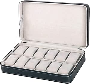 Astuccio Porta Orologi 6 Posti MR Maestro Relojero - Astuccio Porta Orologi Da Viaggio Per 6 Orologi In Eco Pelle Con Zip Cofanetto Orologio Uomo