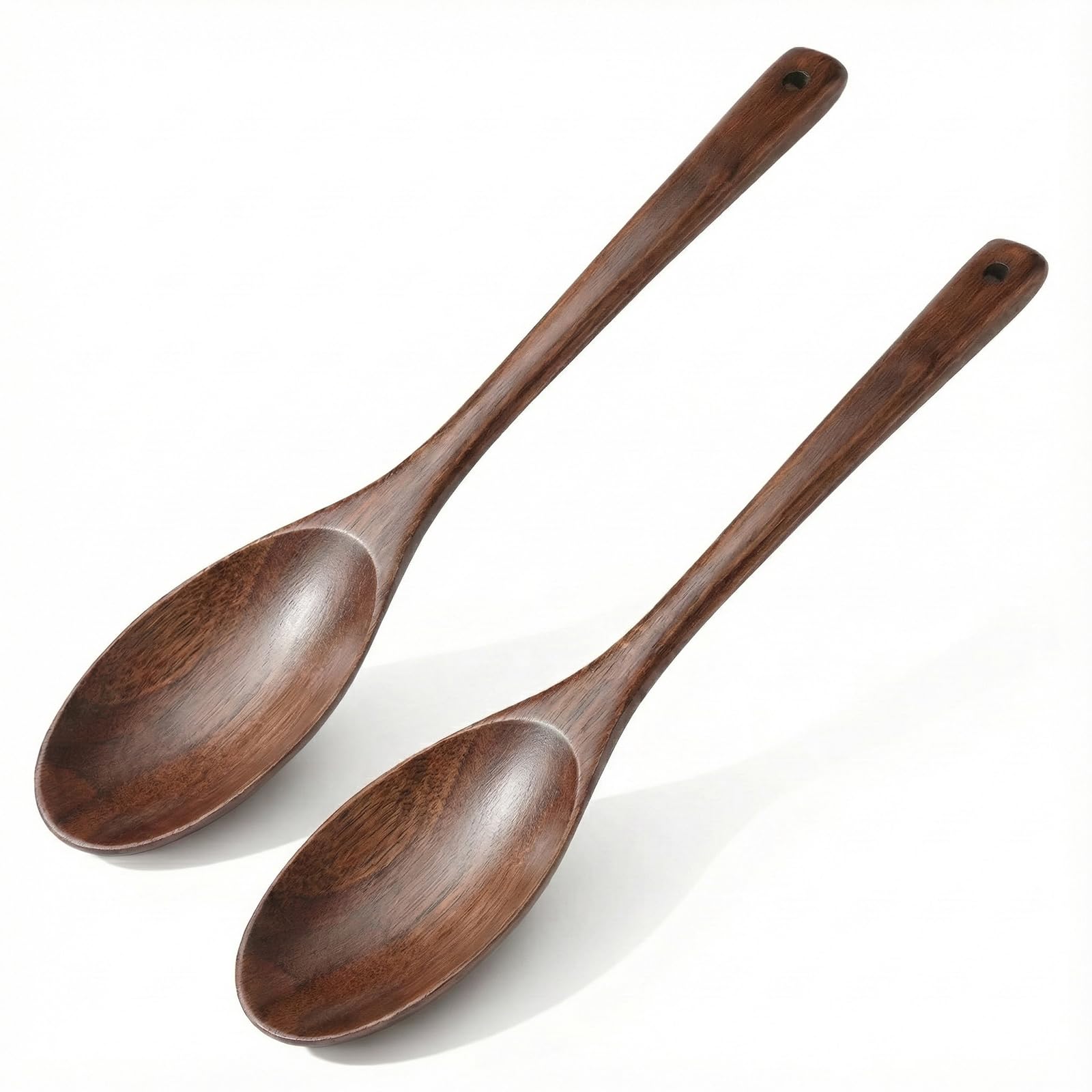 Photo 1 of AERZIP 12 Inch Wooden Cooking Spoons, Long Handle Wooden Spoons, Heat Resistant, Large Wood Spoon for Cooking Serving Mixing Salads and Nonstick Cookware (2 PCS)