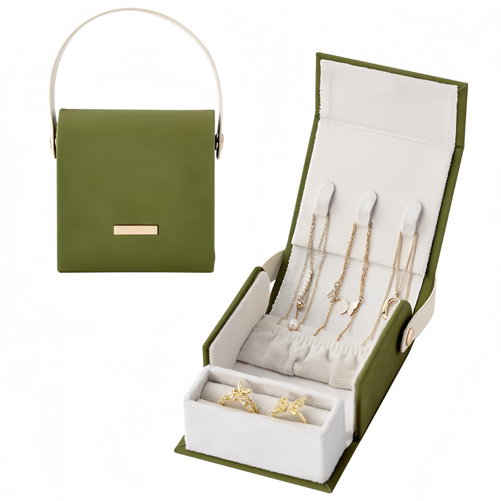 Joyero de viaje pequeño para evitar collares enredados y proteger anillos