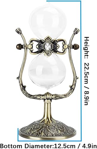 Miniatura 6 de Hourglass Timer,Vintage 15 Minutes Sand Clock,Durable Metal and Glass Hourglass Timers,for Room Timing,Kitchen Timing,Timing in Various Places