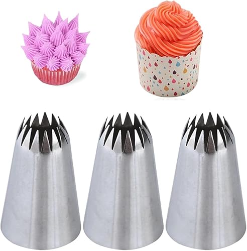 Punta de tubería 6B, punta de pasry grande 6B, punta de glaseado de estrella abierta 6B, punta de estrella francesa sin costuras para tuberías