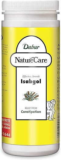 Dabur Nature Care Isabgol – 375g | Provides Effective Relief from Constipation | Promotes Bowel Health | Boost Gut Health | Non Habit Forming | 100% Ayurvedic