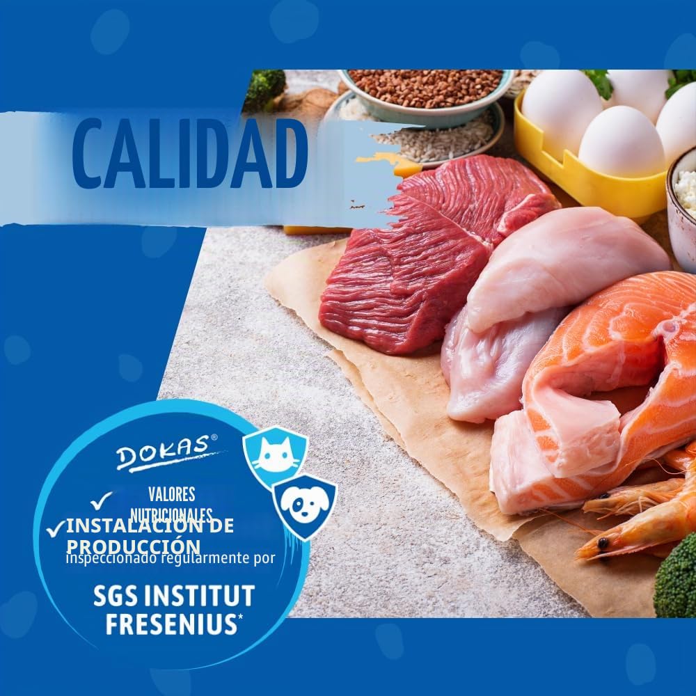 DOKAS Snack Premium sin Cereales en Tiras para Perros – de Filete de Pecho de Pato, 8 unidades
