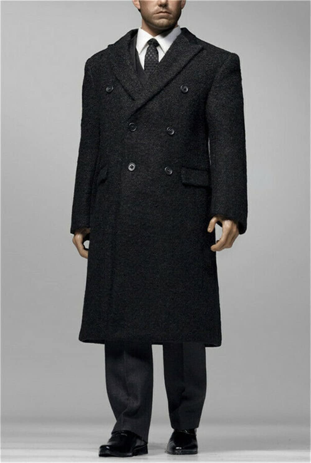 1/6 Scale Male Clothes, Men's Black Coat Windbreaker Costume for 12inches Male Soldier Action Figure Body Doll (J)