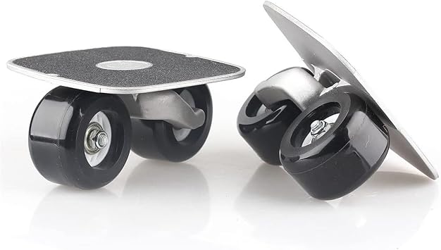 Black Roller Road Drift Plate Skates Anti-Slip Board Aluminum | with PU Wheels with ABEC-7 608 Bearings, Portable