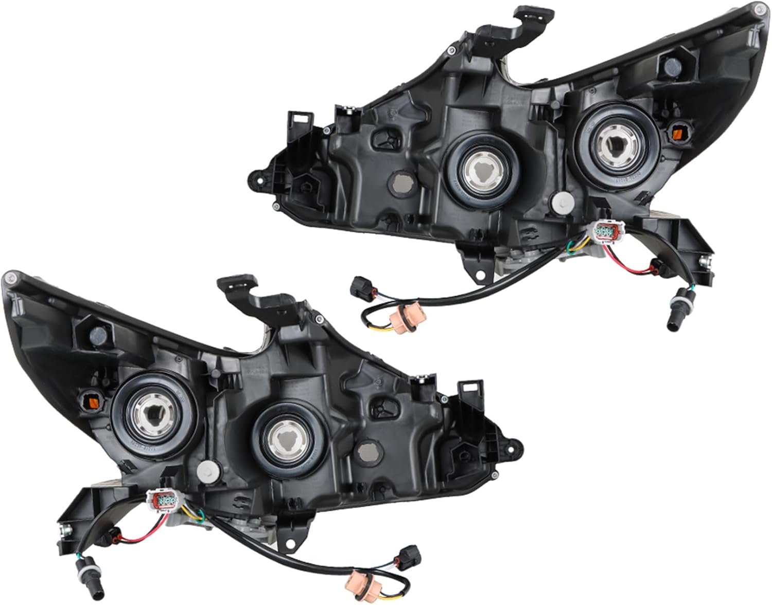 Replacement for 2016 2017 2018 Nissan Altima Headlights Black Bezel Chrome Style Headlight Assembly Left Right Pair, (26060-9HS9A 26010-9HS9A)