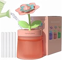 Vista 1 de Bedroom Mini Humidifier Cute, Auto Shut Off 260ml With Flower, Cool Mist, 7 Colors Night Light, Quiet, Portable Ultrasonic Essential Oil Diffuser