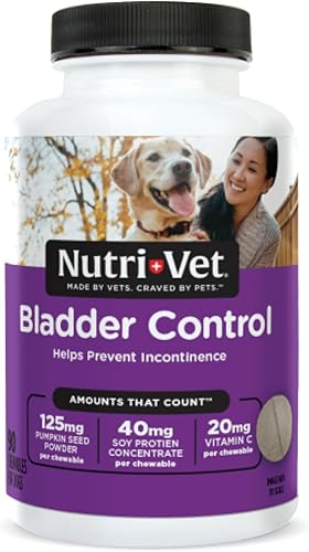 Nutri-Vet Suplemento de control de vejiga para perros  Reduce la incontinencia urinaria del perro  90 tabletas masticables